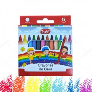 CRAYON DE CERA TRABI x 12u SURTIDO TR1026